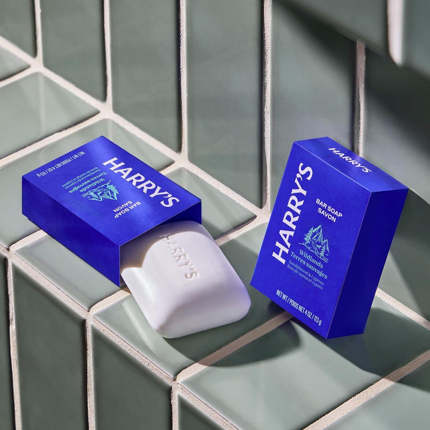 imageHarrys Bar Soap for Men Wildlands Scent 2 Pack 4 oz Mens Body Soap Made with PlantBased Cleansers No Parabens Sulfates or DyesWildlands