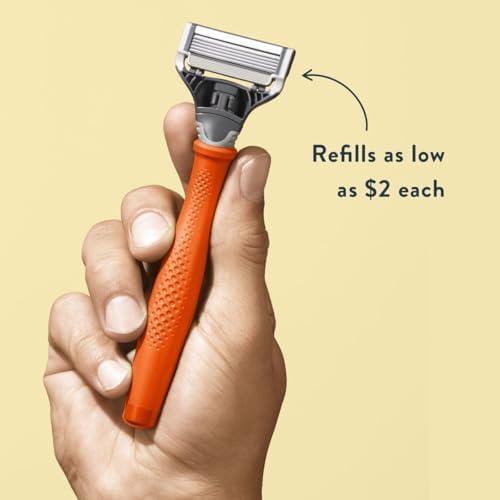 imageHarrys Razors for Men Winston Chrome Razor Handle 1 Handle and 1 Razor Blade Refill GermanEngineered Blades with Lubricating Strip and Precision Trimmer1 Handle 1 Blade