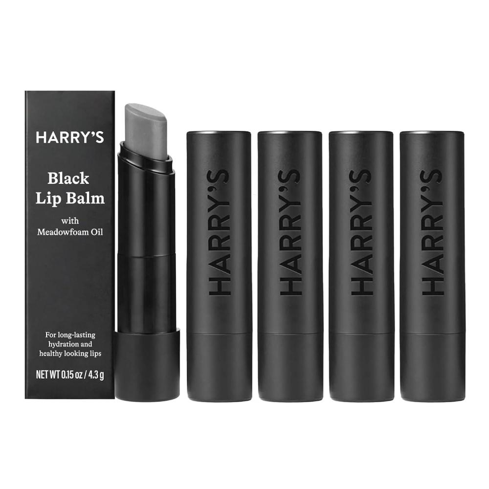 imageHarrys Black Lip Balm for Men  5 Pack Hydrating Mens Lip Balm with Natural Finish  Korean Skincare Technology with Meadowfoam Oil5Pack