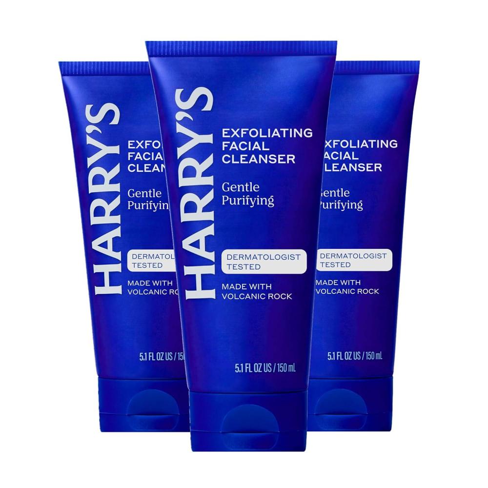 imageHarrys Exfoliating Face Wash for Men Gentle Facial Skin Care Products with Volcanic Rock Exfoliant Dermatologist Tested 51 Fl Oz 3 Pack51 Fl Oz Pack of 3