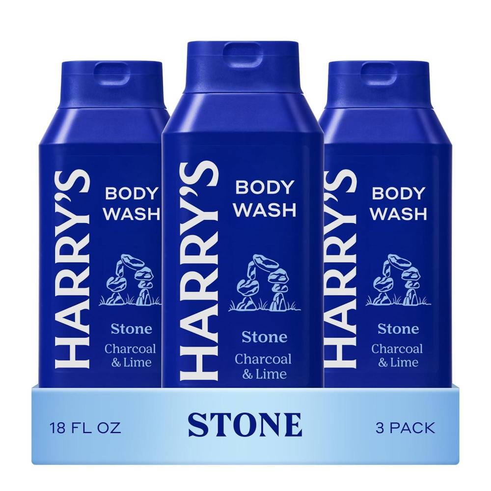 imageHarrys Mens Body Wash  Solstice  3 Pack 18 fl oz  Shower Gel for Men  No Parabens Sulfates or DyesStone