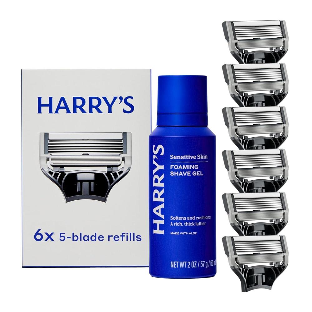 imageHarrys Original Razor Blades for Men  10 Count  Premium Razor Blade Refill Cartridges  German Engineered1 Count Pack of 6