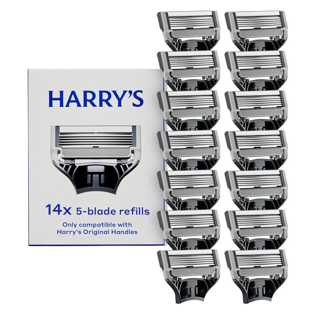 imageHarrys Original Razor Blades for Men 10 Count Premium Razor Blade Refill Cartridges German Engineered14 Count Pack of 1