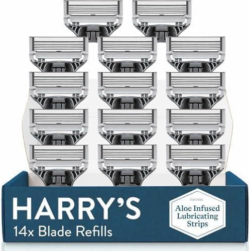 imageHarrys Original Razor Blades for Men 10 Count Premium Razor Blade Refill Cartridges German Engineered14 Count Pack of 10