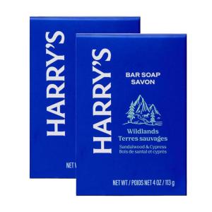 Harry’s Bar Soap for Men – Wildlands Scent – (2 Pack) 4 oz – Men’s Body Soap – Made with Plant-Based Cleansers – No Parabens, Sulfates, or Dyes(Wildlands)