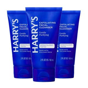 Harry’s Exfoliating Face Wash for Men, Gentle Facial Skin Care Products with Volcanic Rock Exfoliant, Dermatologist Tested, 5.1 Fl. Oz, 3 Pack(2 Fl Oz (Pack of 3))