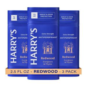 Harry’s Extra-Strength Antiperspirant Deodorant, Sweat & Odor Control Antiperspirant for Men, Stone, 2.5 oz Pack of 3(Antiperspirant)