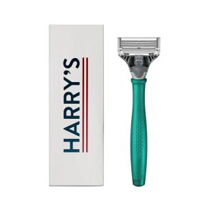 Harry’s Razors for Men – Winston Chrome Razor Handle, 1 Handle and 1 Razor Blade Refill (German-Engineered Blades with Lubricating Strip and Precision Trimmer)(Holiday Green)