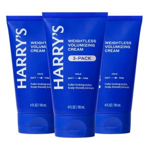 Harry’s Weightless Volumizing Cream, Lightweight Hair Styling Cream for Thin or Fine Hair, Natural Finish, 4 Fl Oz, Pack of 3
