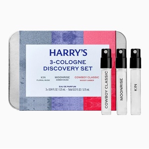 Harry’s Cologne Discovery Set – 3 Colognes, Cowboy Classic, Kin, Moonrise, Long-Lasting Eau de Parfum Men’s Fragrance, 1.25 mL(Discovery Set)