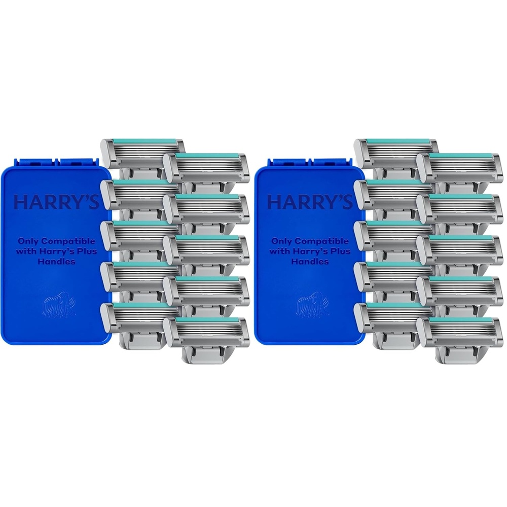 image:imageHarrys Plus Razor Refills  4 Cartridges with Travel Blade Cover  Compact Cartridge Design for Precise Control  Shaving Kit for Men  Only Compatible with Harrys Plus Handles1 Count Pack of 20