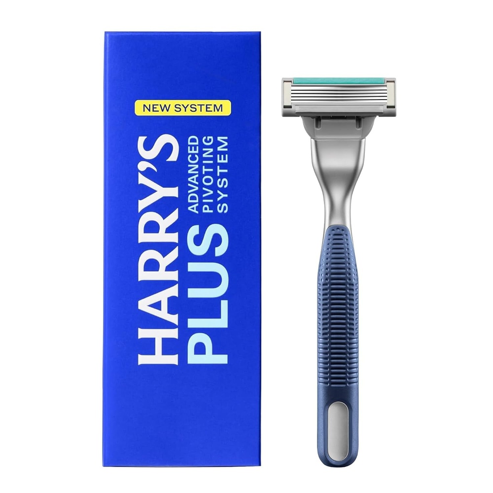 image:imageHarrys Plus Razor for Men  1 Premium Handle and 1 Razor Blade Cartridge  Advanced Pivoting System  Shaving Kit for Men  OnyxTide