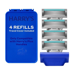 Harry’s Plus Razor Refills – 4 Cartridges with Travel Blade Cover – Compact Cartridge Design for Precise Control – Shaving Kit for Men – Only Compatible with Harry’s Plus Handles(4 Count)