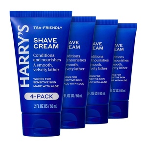 Harry’s Shaving Cream for Men with Aloe and Eucalyptus – (4 Pack) 2 oz – Conditions Skin and Softens Facial Hair – TSA Approved Travel Essentials – Safe for Sensitive Skin(2 Ounce (Pack of 4))